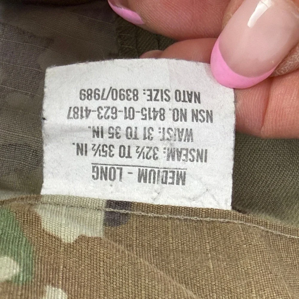 Military Army Combat OCP Multicam Cargo Pants Mens Medium Long Camo Tactical